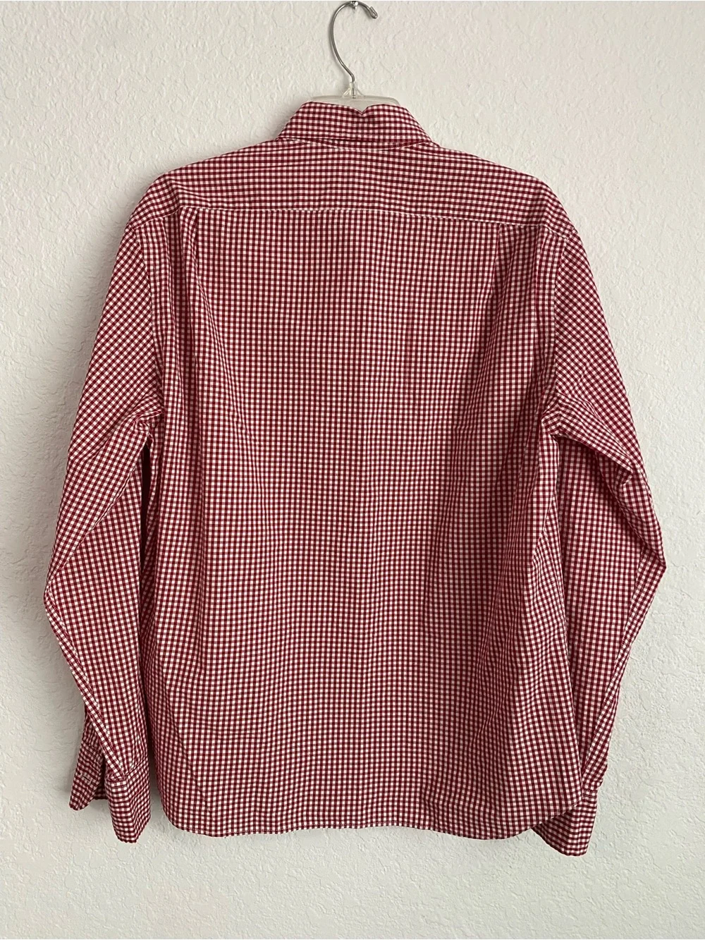 J. Crew Men’s Red and White Gingham Button-Down Shirt